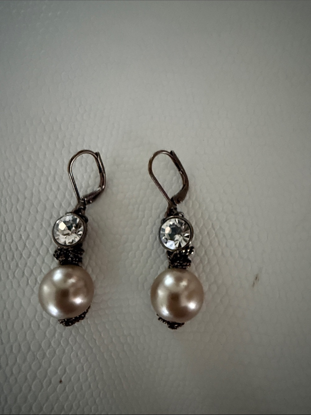 Classic Pearl Drop Earrings with Crystal Accent - Ivory